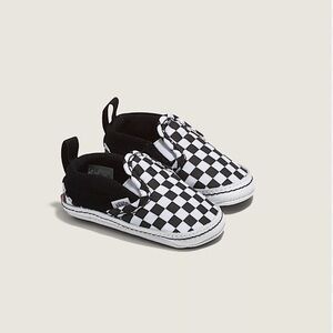 Vans Slip-On V Checkerboard Baby Crib Shoe - Black / White ** New